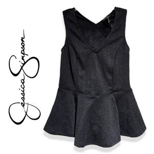 ✨️4/$20. JESSICA SIMPSON Black Sleeveless Peplum Top, XS